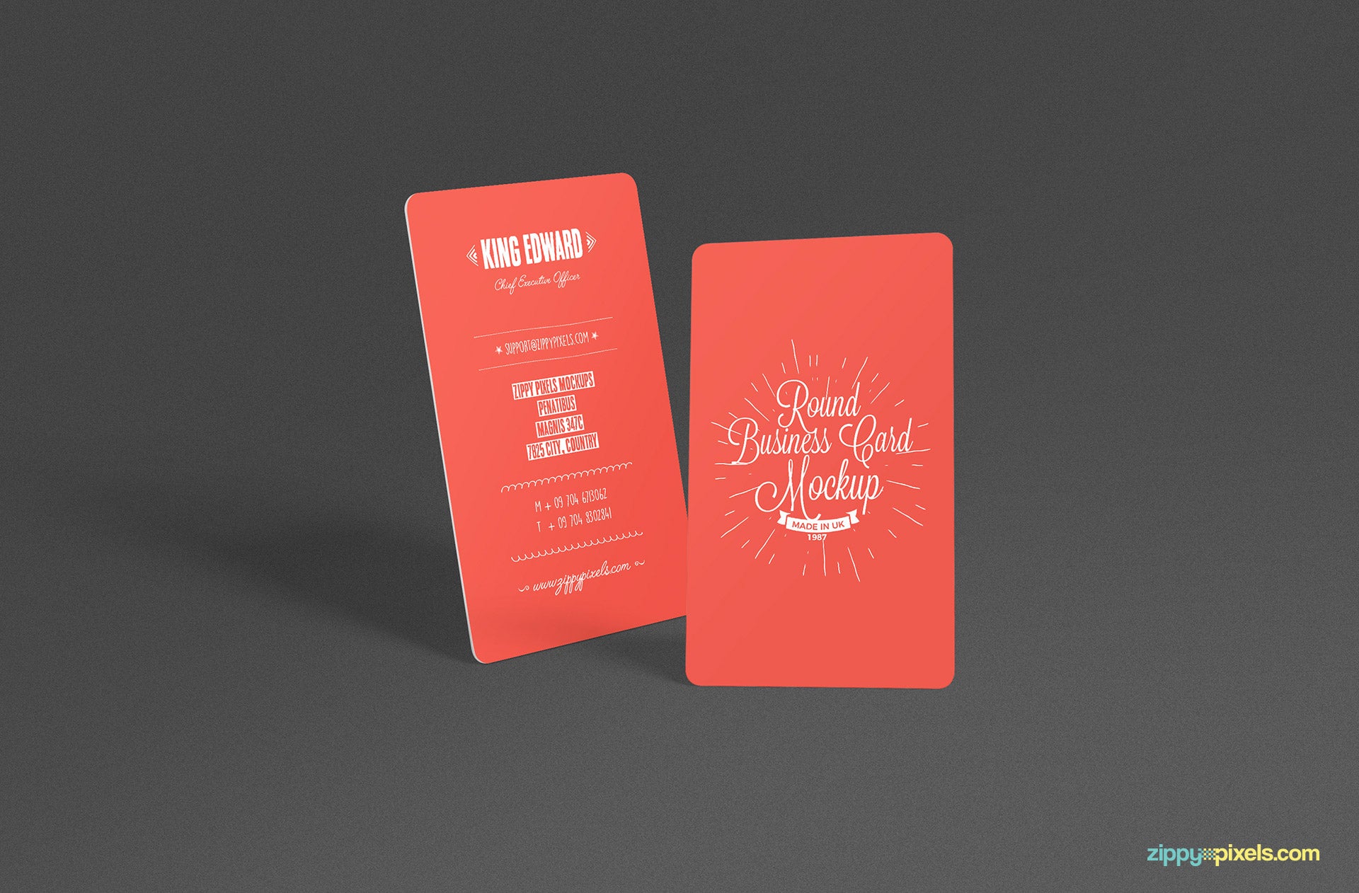 Download Free Stylish Round Business Card Mockup PSD - CreativeBooster