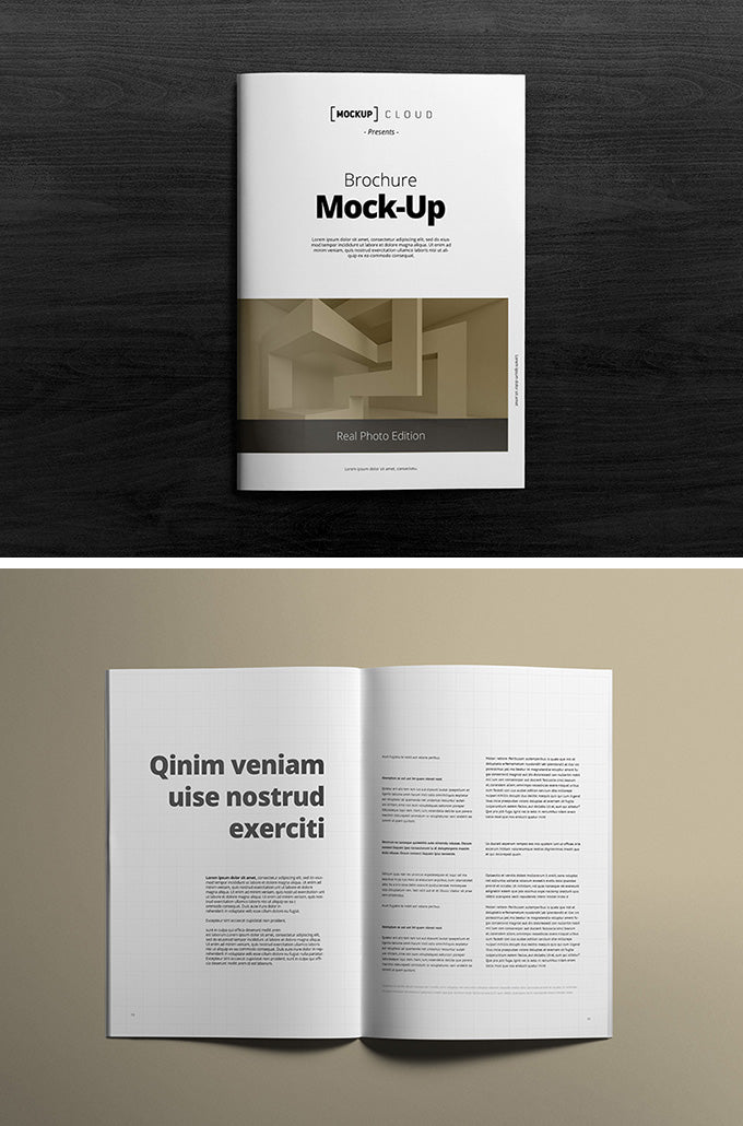 Download Free 2 Pieces Of Top Notch A4 Brochure Mockups Creativebooster