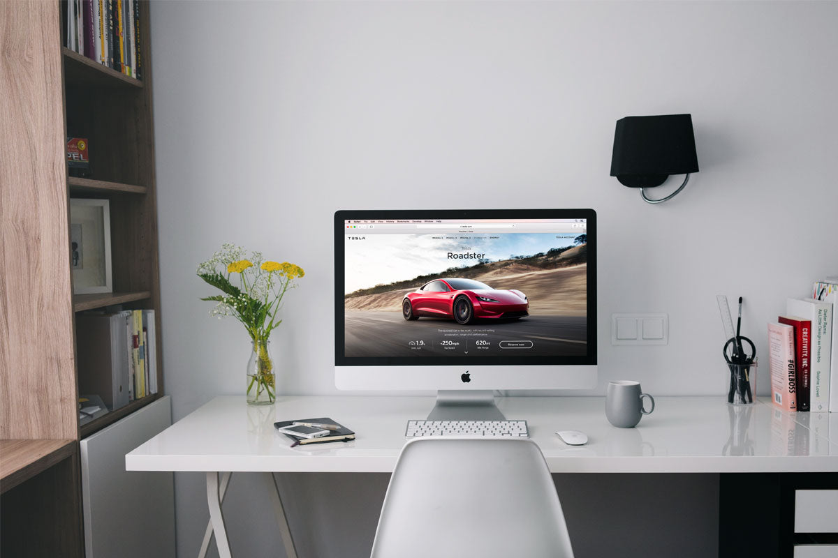 Free Clean Imac Mockup On A White Table Creativebooster