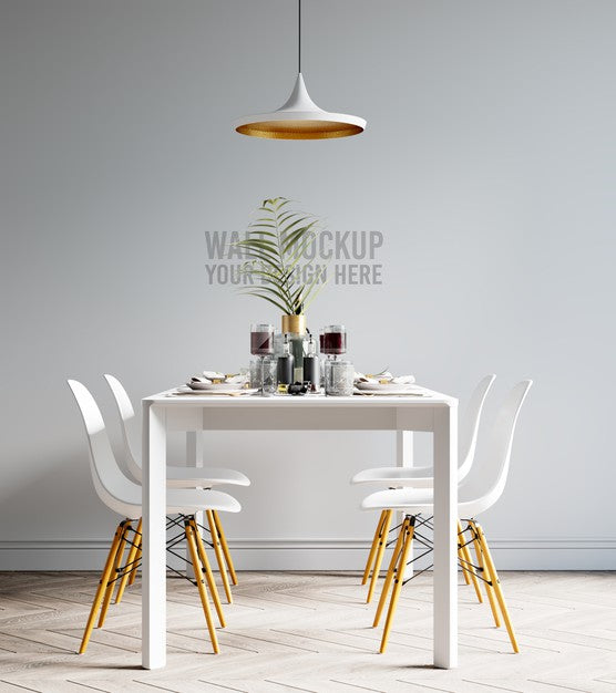 Free Interior Dining Room Wallpaper Mockup Psd – CreativeBooster