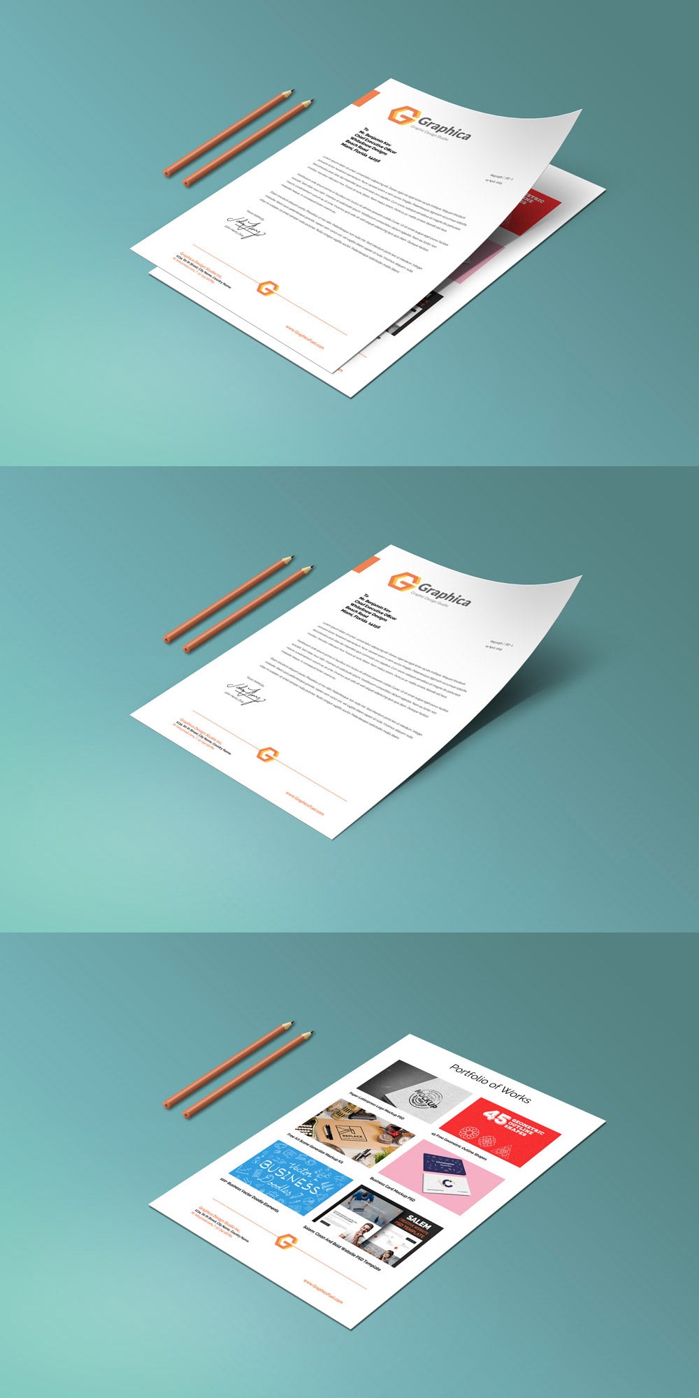 Download Free Letterhead And Paper Portfolio Mockup Psd Creativebooster