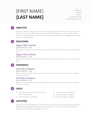 modern resume template free microsoft word