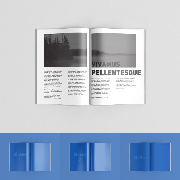 Download Free Top View Of An Open Magazine Mockup Template Creativebooster