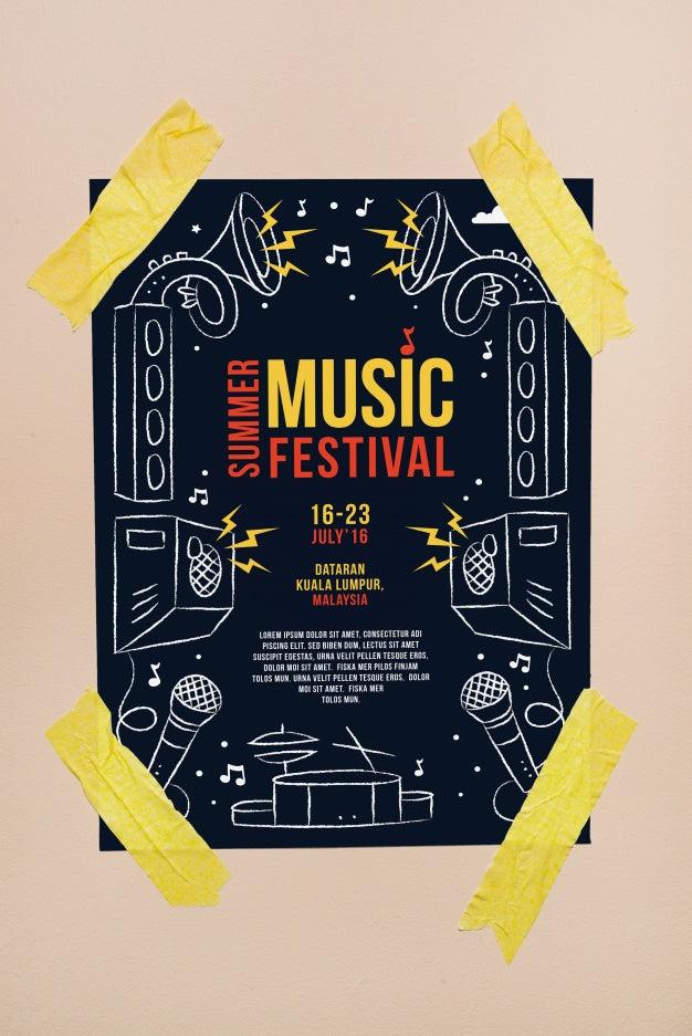 Free Music Festival Poster Mockup Psd – CreativeBooster