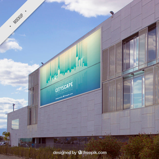 Free Outdoor Billboard On A Modern Building Psd – CreativeBooster