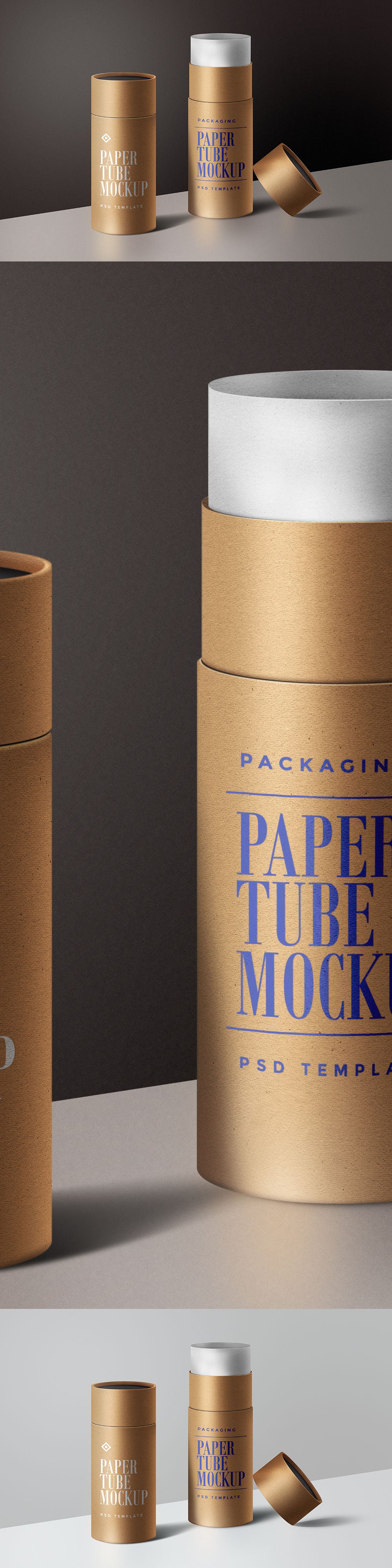 Free Paper Tube Packaging Mockup Template - CreativeBooster