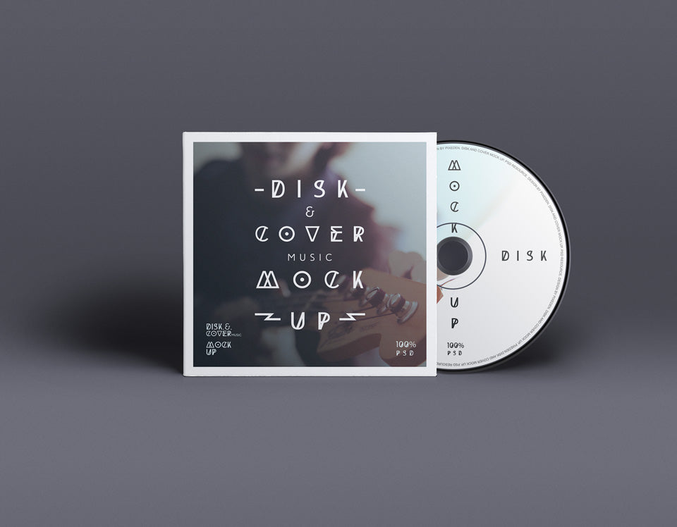 Free CD Cover Disk Mockup - CreativeBooster