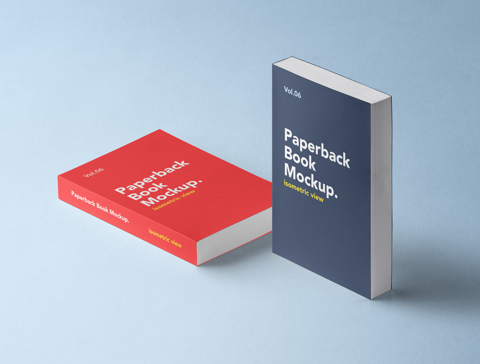 Download Free Paperback Psd Book Mockup Isometric View - CreativeBooster