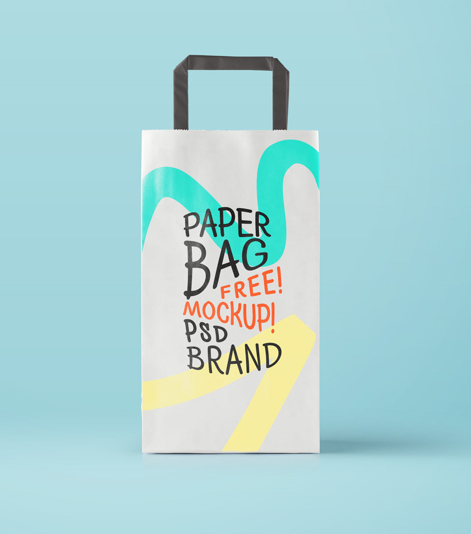 Download Free Paper Bag Mockup Front View - CreativeBooster