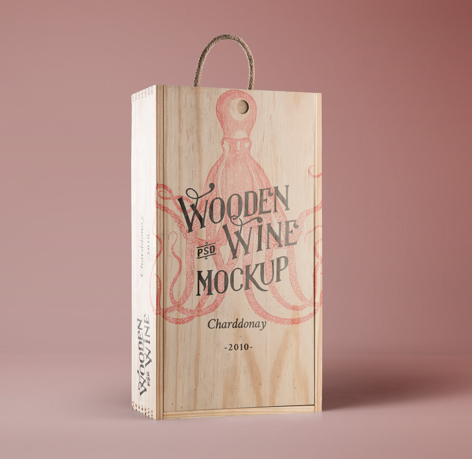 Download Free Old Vintage Wine Wood Box Mockup Psd Creativebooster