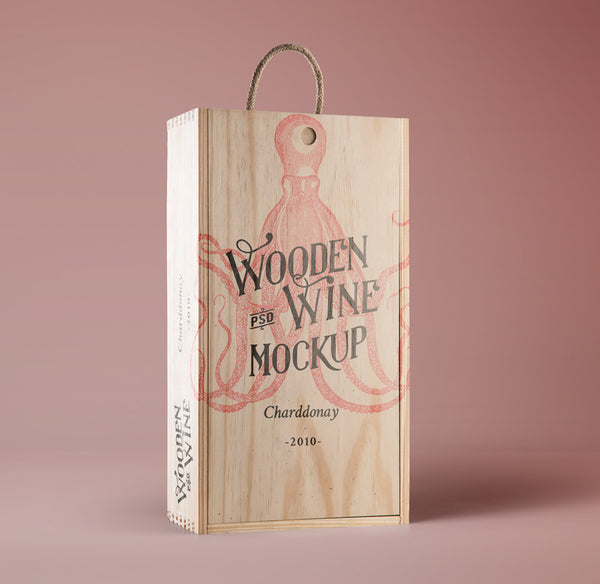 Download Free Old Vintage Wine Wood Box Mockup Psd - CreativeBooster