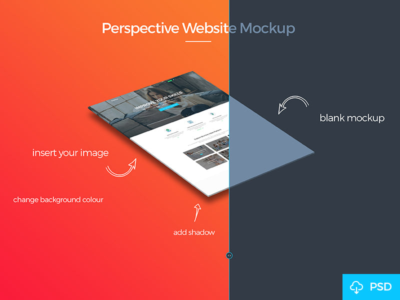 Download Free Perspective Website Mockup Creativebooster PSD Mockup Templates