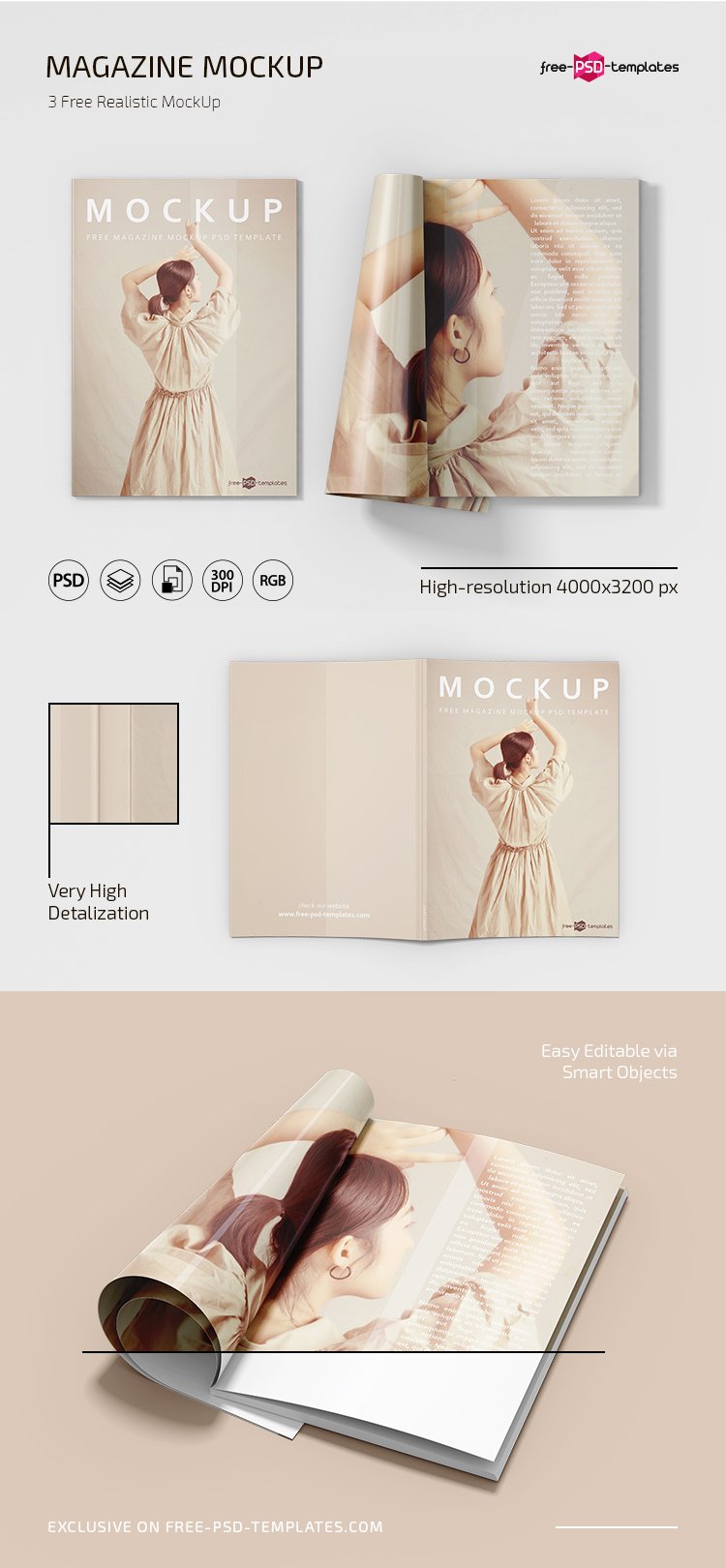 Free Psd Magazine Mockup Template – CreativeBooster