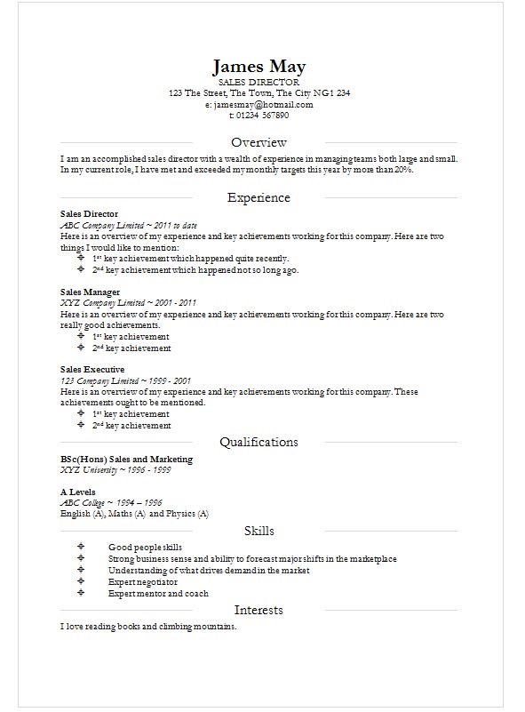 Free Smart Division CV Resume Template in Microsoft Word ...