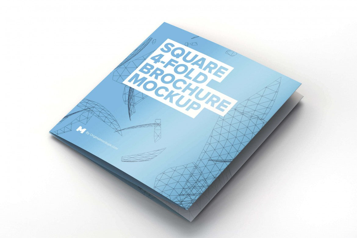 Download Free Square 4 Fold Brochure Mockup Creativebooster PSD Mockup Templates