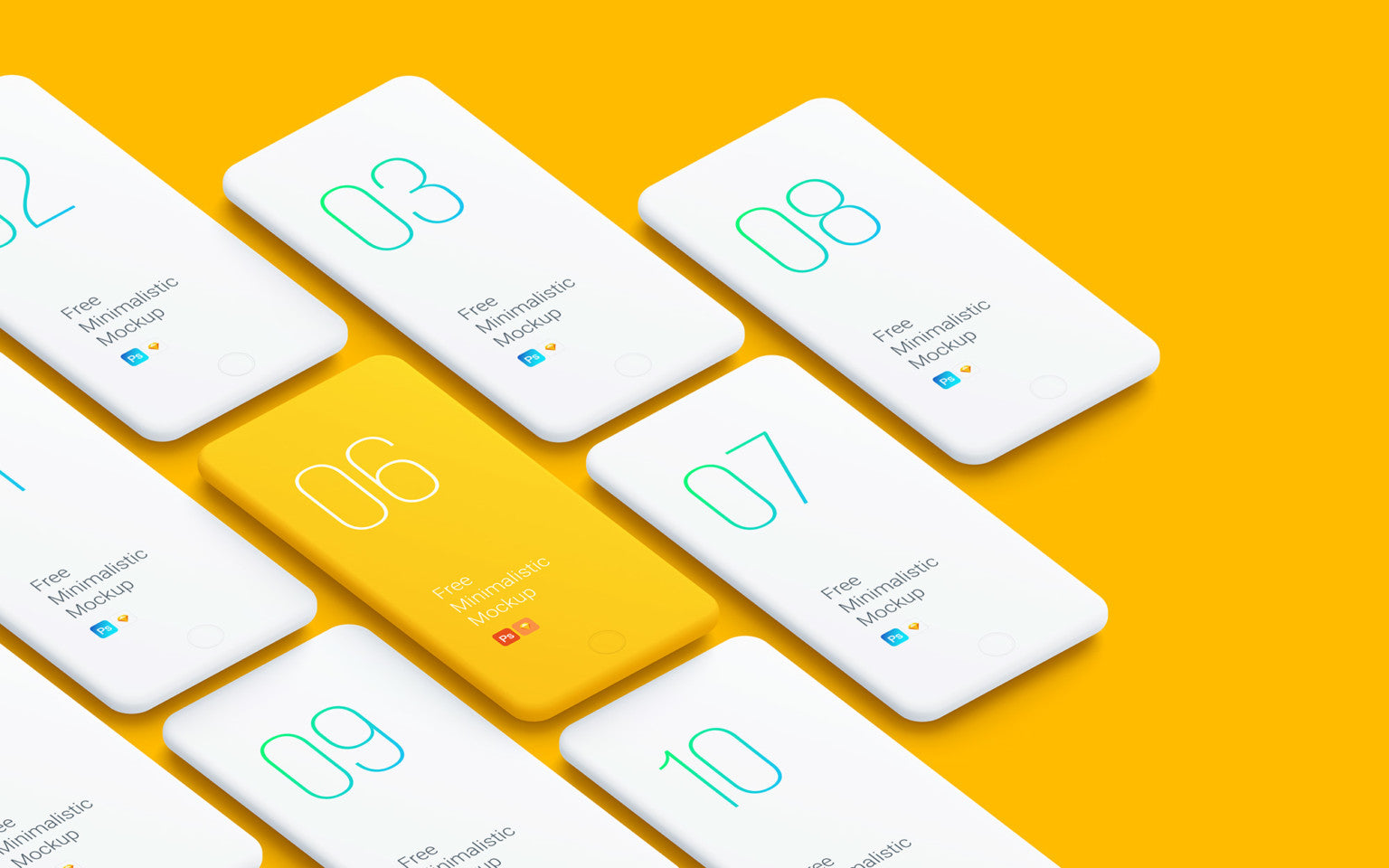 Download Free Minimalistic Isometric Smartphones Mockups Creativebooster