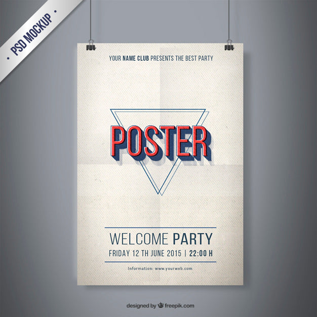 Download Free Vintage Party Poster Mockup Creativebooster Yellowimages Mockups