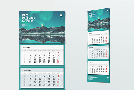 Free Wall Calendar Mockup – CreativeBooster