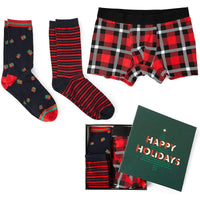 Christmas Boxer Briefs and Socks for Men, Box Set (Small, 3 Pieces) - Zodaca