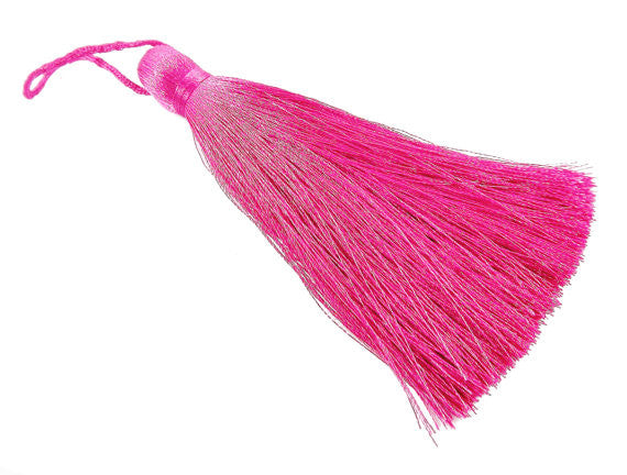 Extra Large Thick Violet Pink Silk Thread Tassels 44 Inches 113mm Lylasupplies 