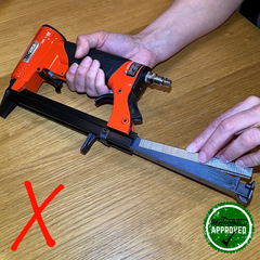 incorrectly loading staples into a Tacwise A7116V Upholstery Stapler