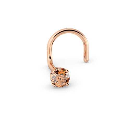 cognac diamond nose stud