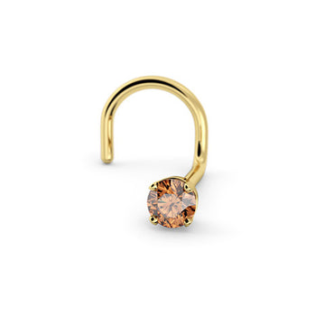 cognac diamond nose stud