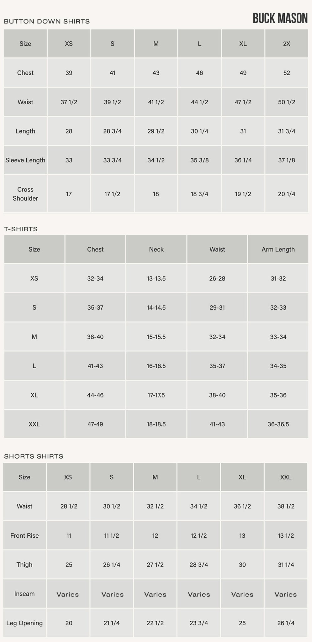 Buck Mason Size Chart – saintbernard.com