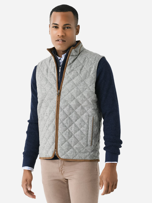 Peter Millar Essex Quilted Wool Travel Vest: Claret