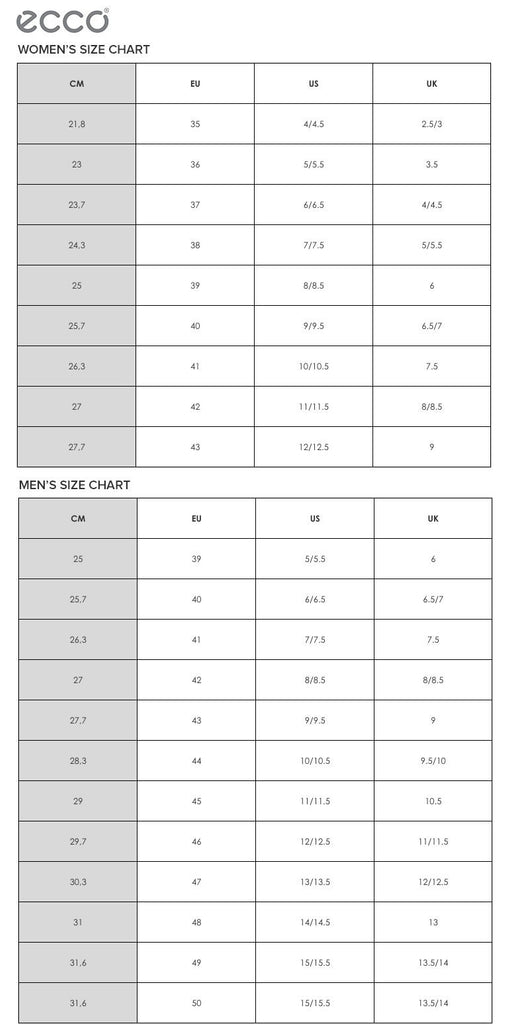 Ecco Sizing Chart