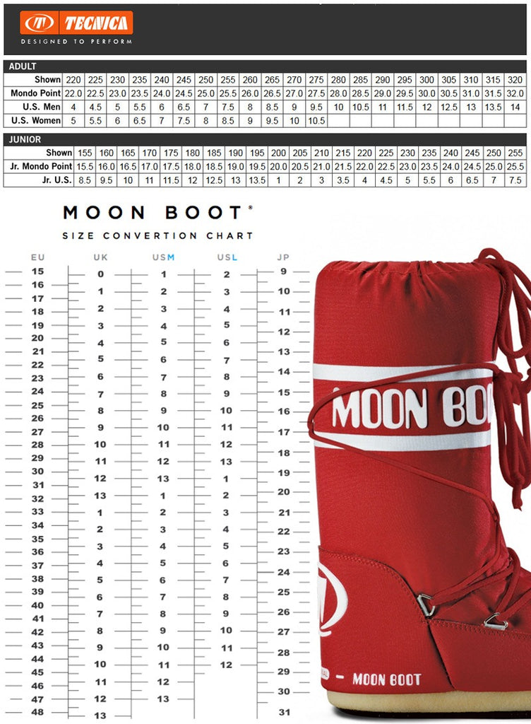 Tecnica Fur Boots Size Chart