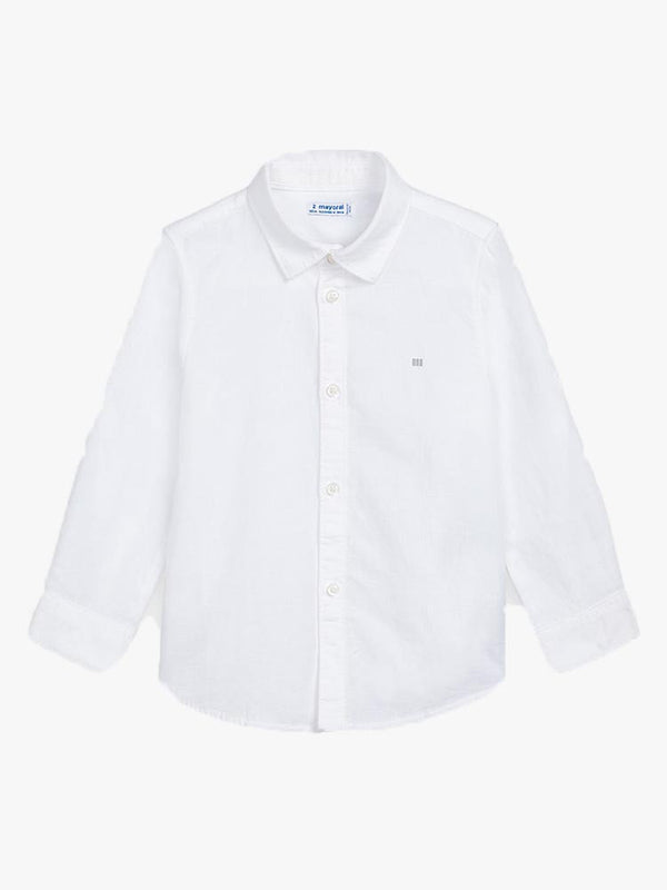 Mayoral Boys' Linen Long Sleeve Button Down Shirt - Saint Bernard