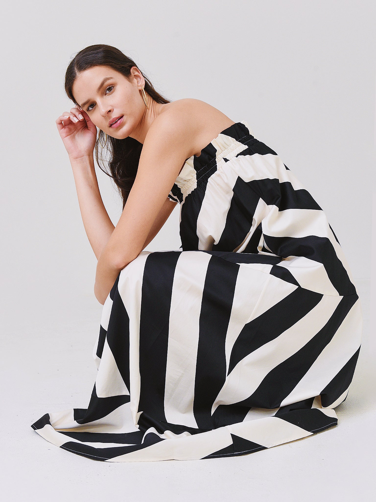 Tory Burch Women's Wide Stripe Maxi Dress - Saint Bernard