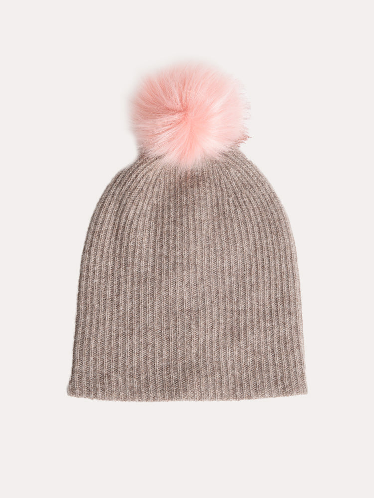 white and warren pom pom hat