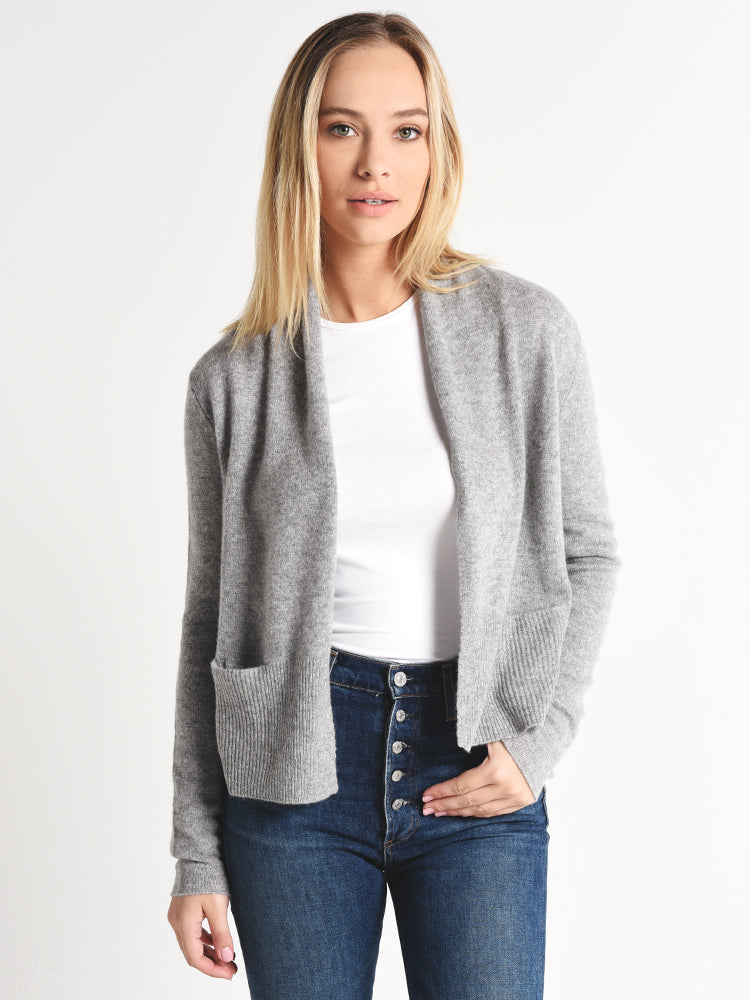 White+Warren Cashmere Shrunken Pocket Cardigan - Saint Bernard