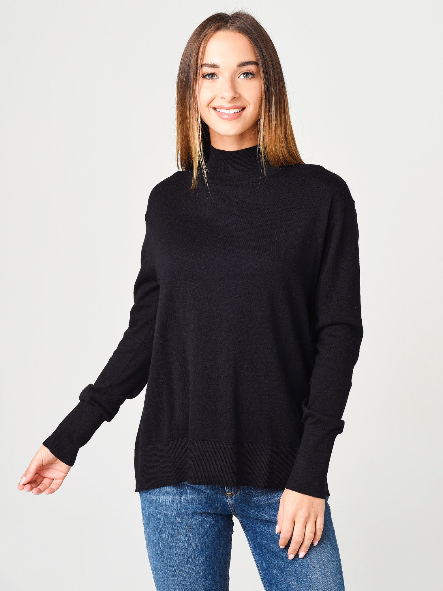 White + Warren Women's High Rib Turtleneck - Saint Bernard