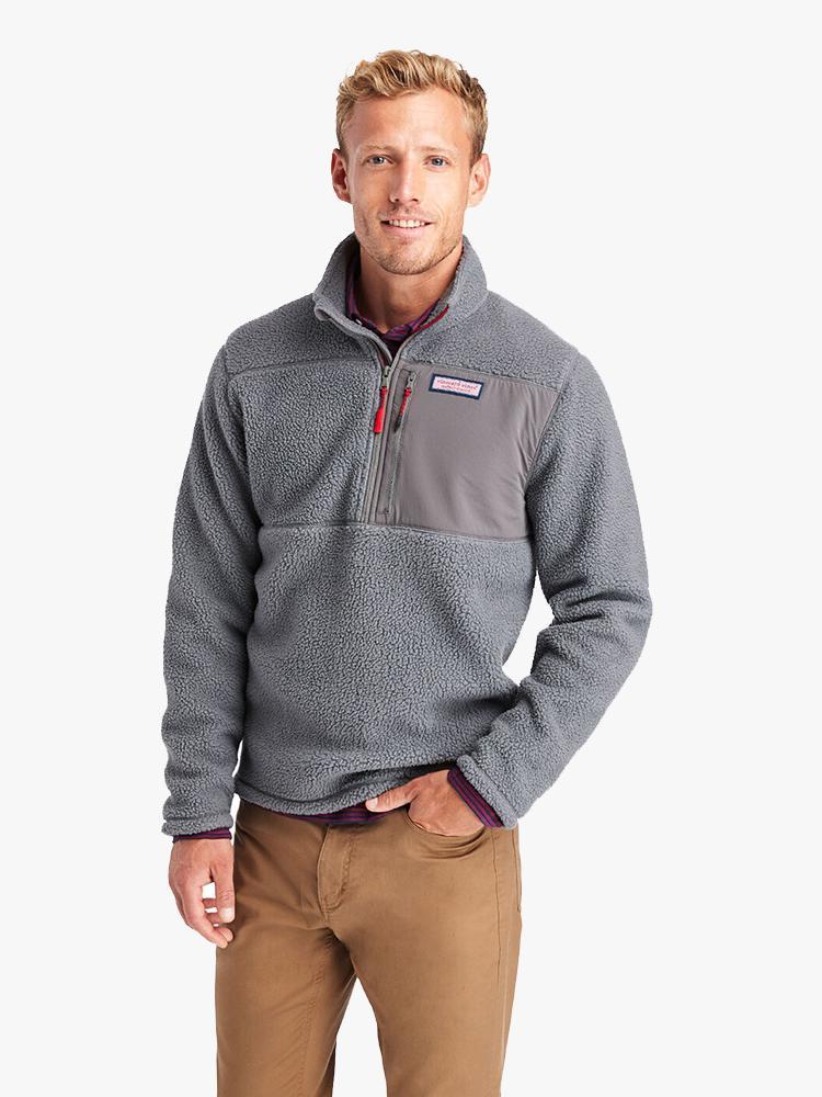 Vineyard Vines Stillwater Chest Pocket Sherpa 1/2-Zip Pullover - Saint ...