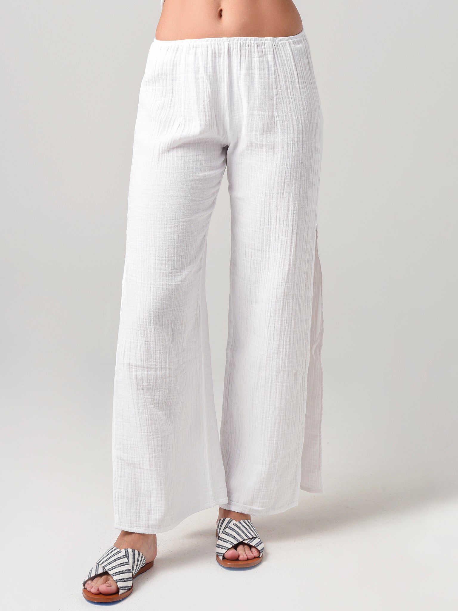 Stark X Women's Side Slit Cotton Gauze Pant - Saint Bernard