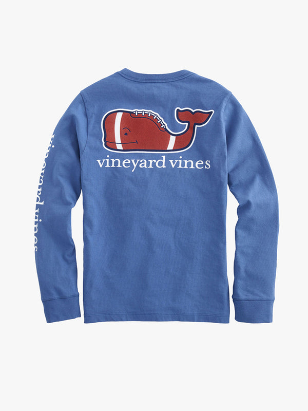 Vineyard Vines Boys Long Sleeve Football Whale Tee - Saint Bernard