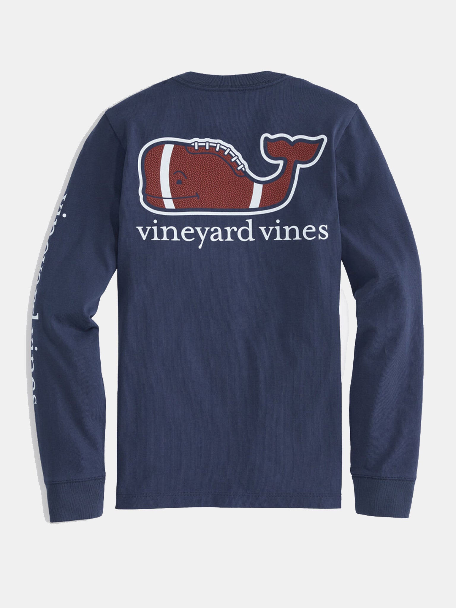 Vineyard Vines Boys Long Sleeve Football Whale Tee - Saint Bernard