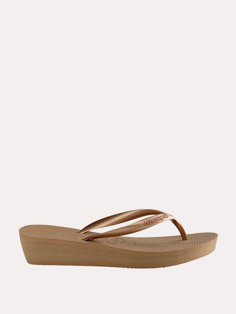 havaianas wedge rose gold
