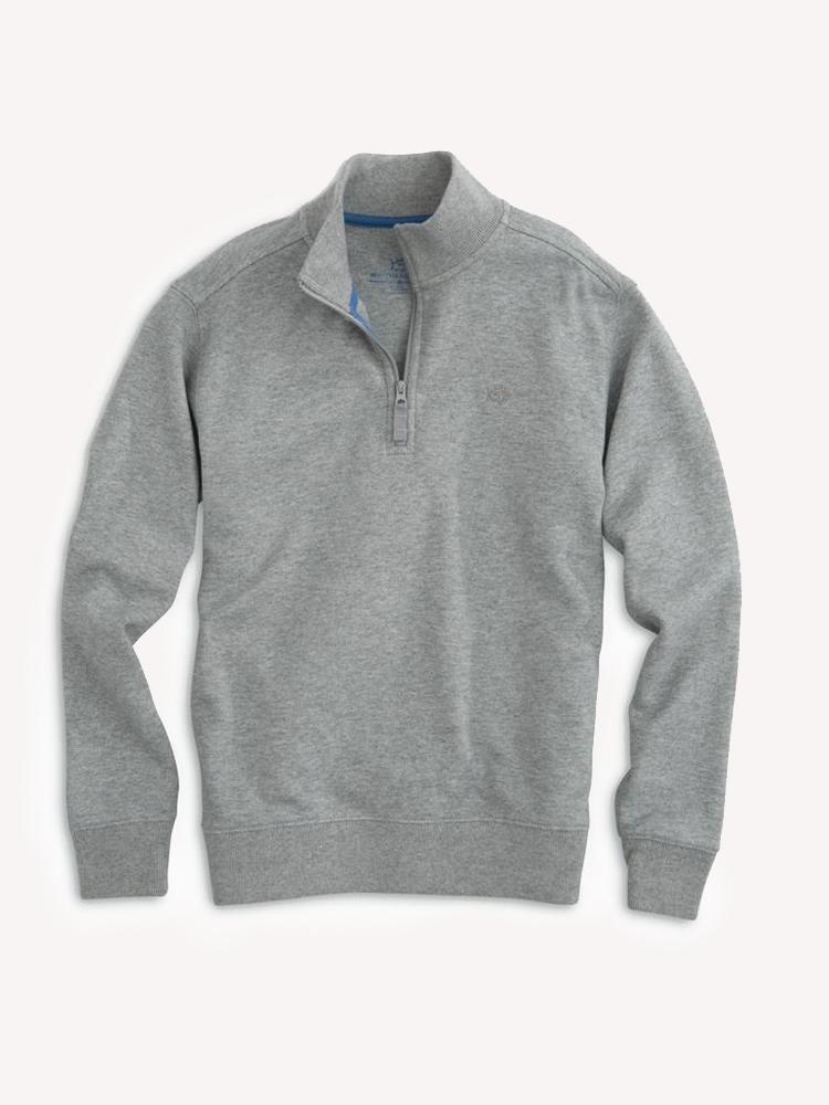 Southern Tide Boys' Heathered Skipjack Quarter Zip Pullover - Saint Bernard