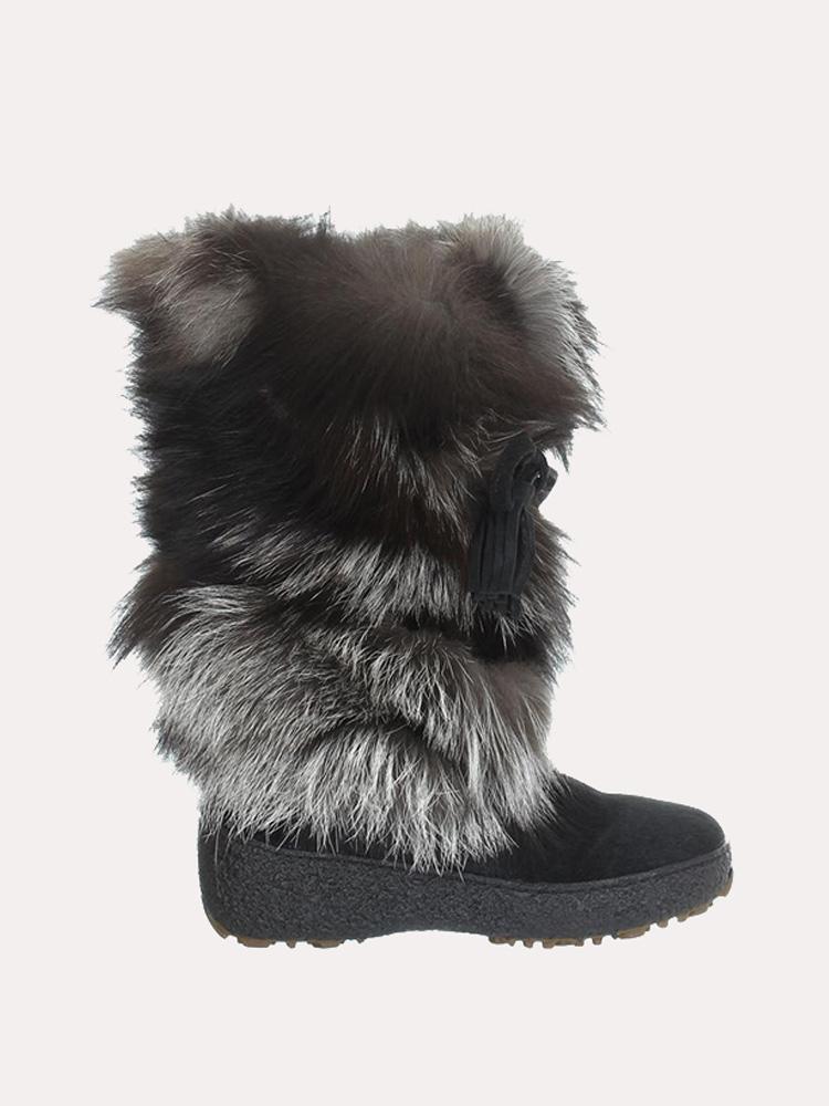 pajar black fur boots