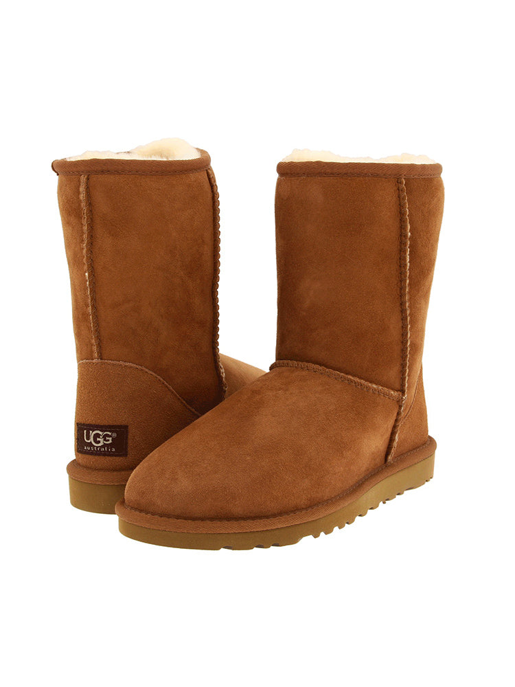 ugg classic lux abree short chestnut suede