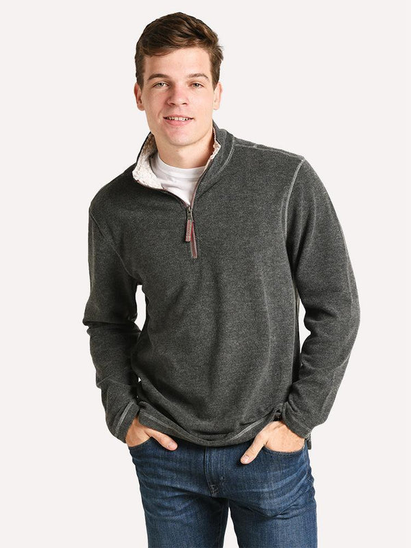 True Grit Melange Soft Fleece 1/4 Zip - Saint Bernard