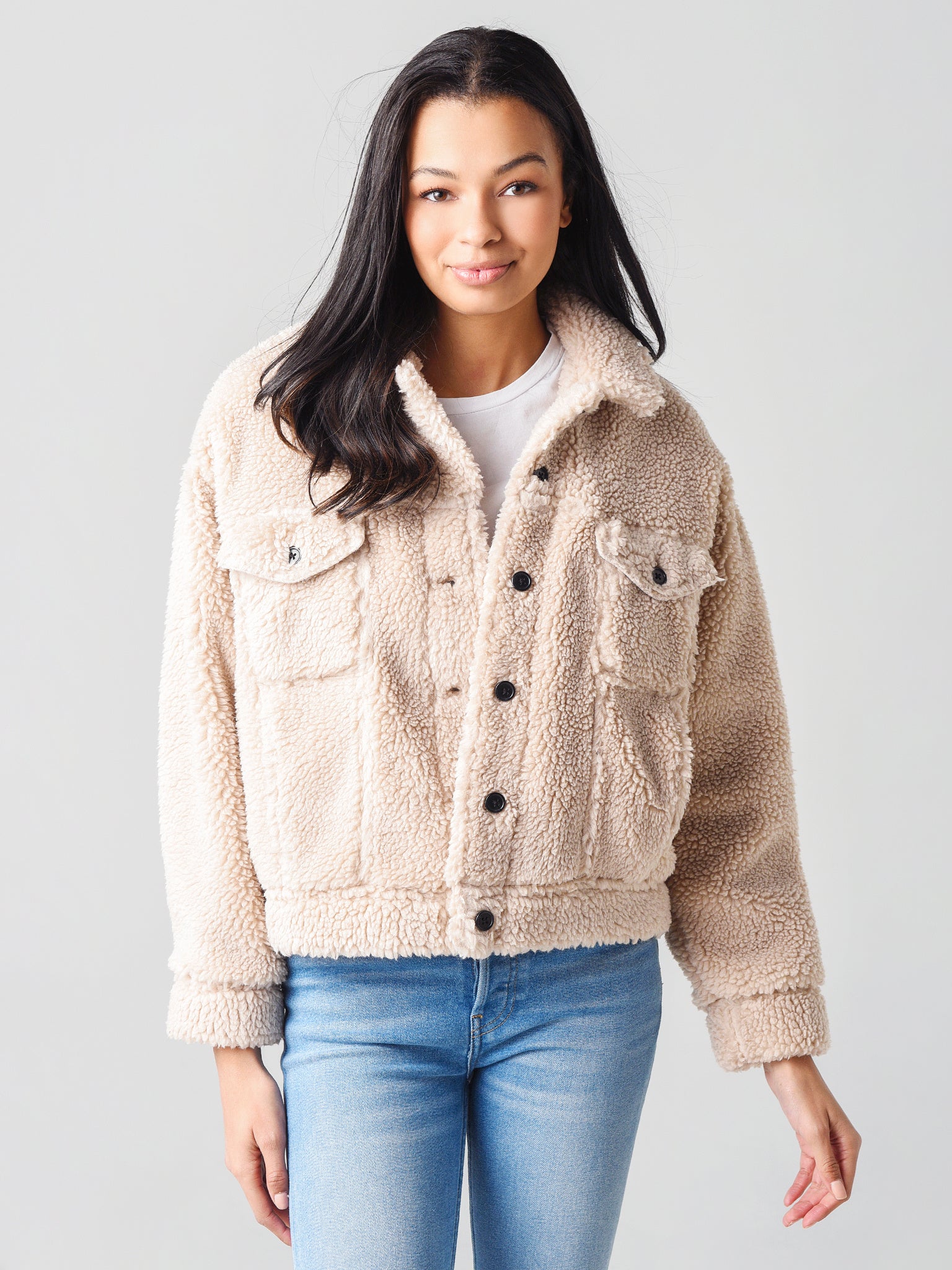 womens trucker jacket sherpa