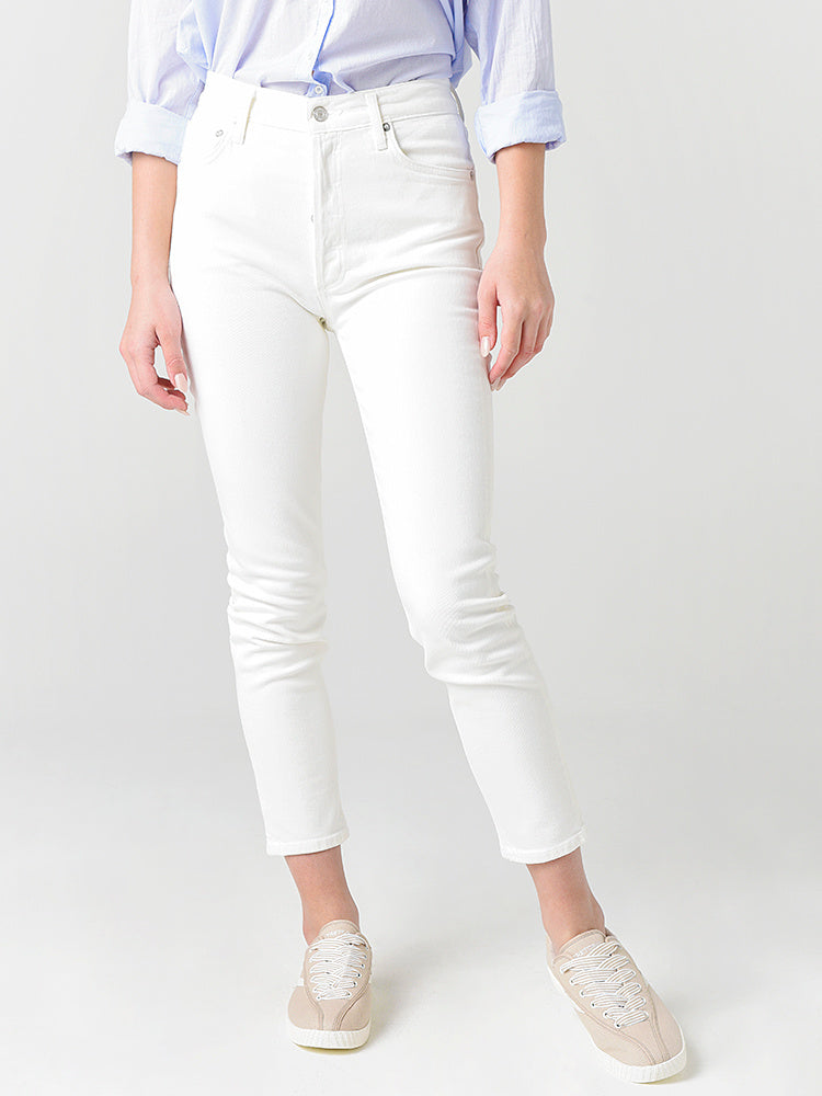 slim fit high rise jeans