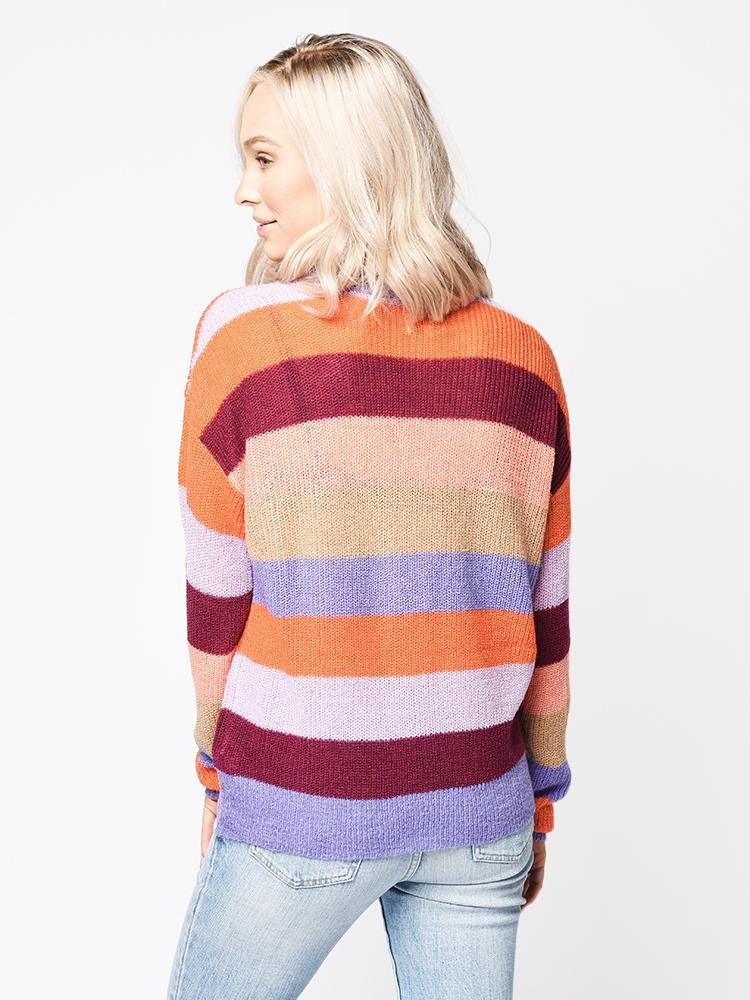 JOA Multi Color Stripe Knit Sweater Saint Bernard