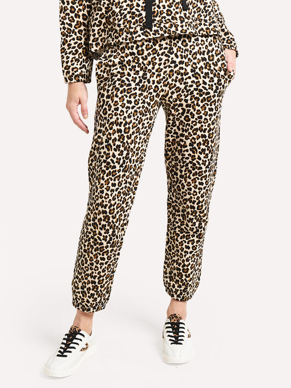 Velvet Women's Bristol Leopard Fleece Sweatpant - Saint Bernard