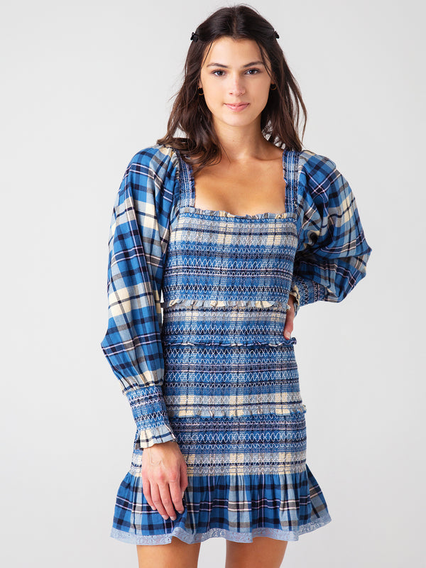 Loveshack Fancy Women's Stanley Plaid Mini Dress - Saint Bernard